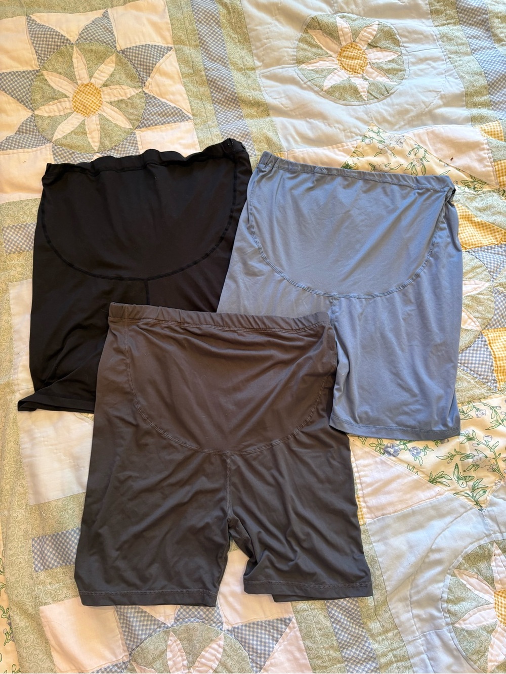 Women’s Maternity Bike Shorts - Black, Gray, Blue